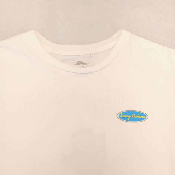 Tommy Bahama Crew Neck Short Sleeve Graphic T Shirt Mens Size Large L White - Picture 1 of 9